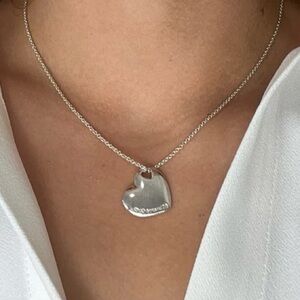 Tiffany & Co Silver 2 Heart Pendant Necklace